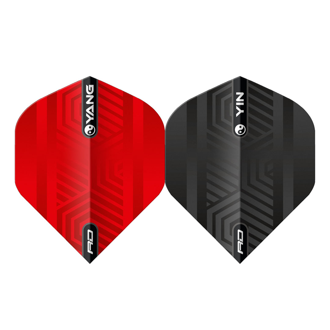 Yin Yang Red & Black Standard Dart Flights by Red Dragon