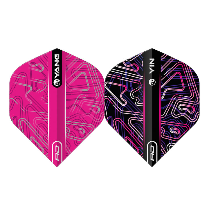 Yin Yang Pink & Black Standard Dart Flights by Red Dragon