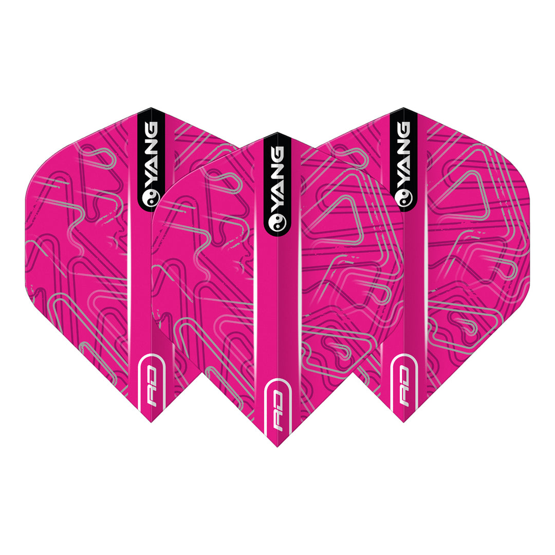 Yin Yang Pink & Black Standard Dart Flights by Red Dragon