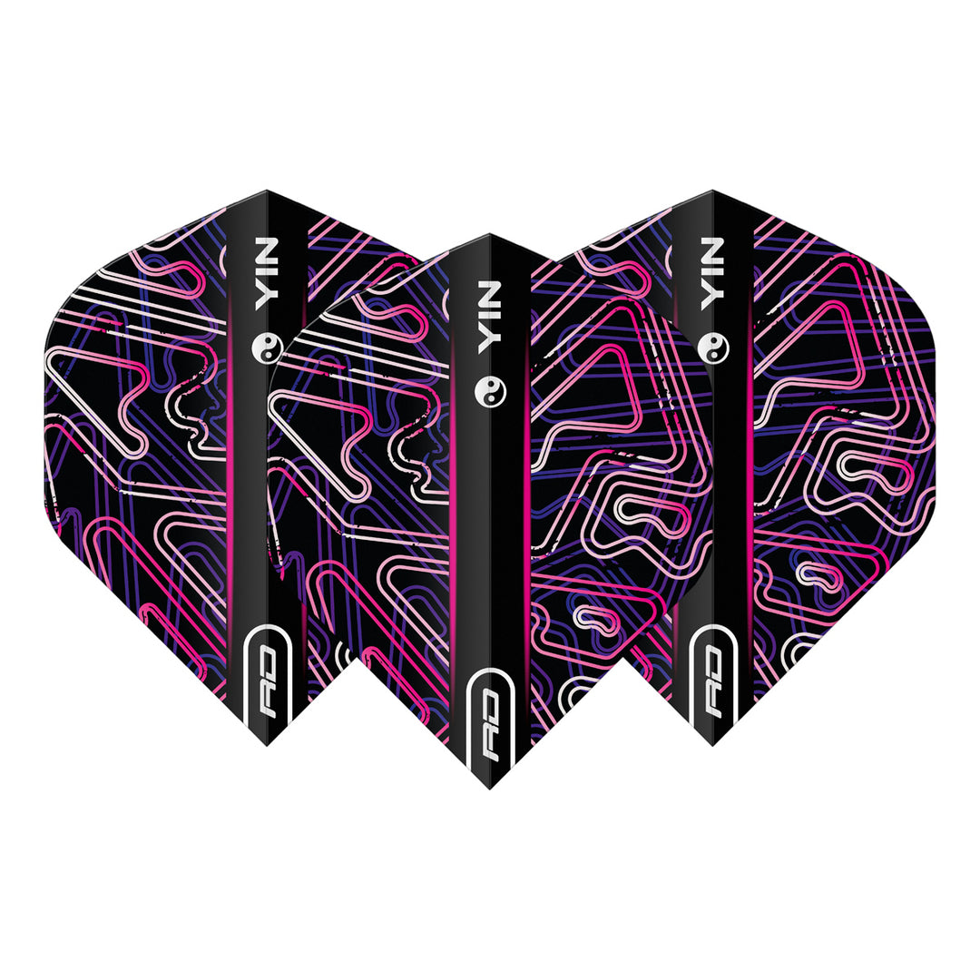 Yin Yang Pink & Black Standard Dart Flights by Red Dragon