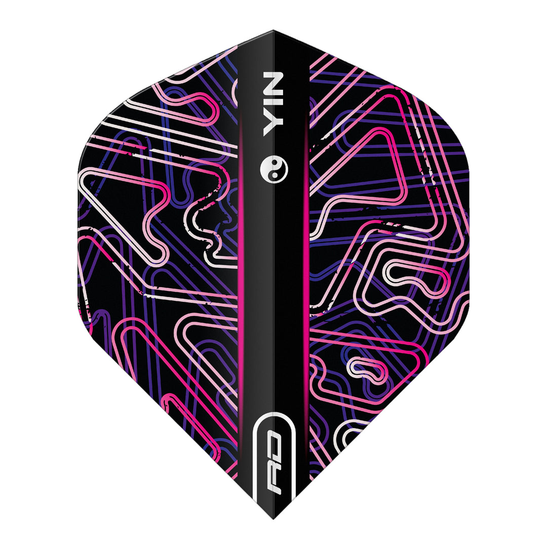 Yin Yang Pink & Black Standard Dart Flights by Red Dragon