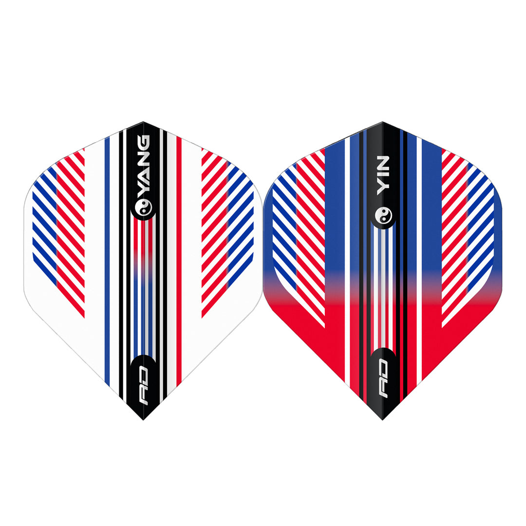 Yin Yang Red, White & Blue Standard Dart Flights by Red Dragon