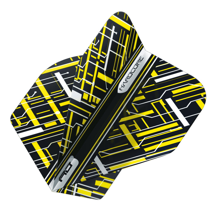 Hardcore Radical Black & Yellow Standard Dart Flights by Red Dragon