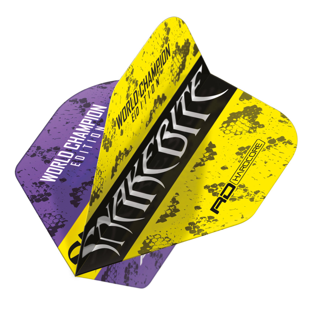 Peter Wright Purple & Yellow Yin Yang Standard Dart Flights by Red Dragon