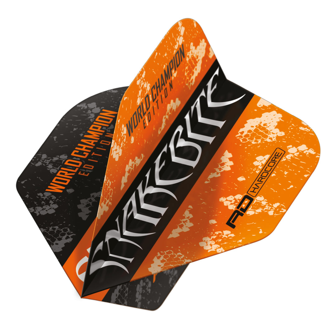 Peter Wright Orange & Black Yin Yang Standard Dart Flights by Red Dragon