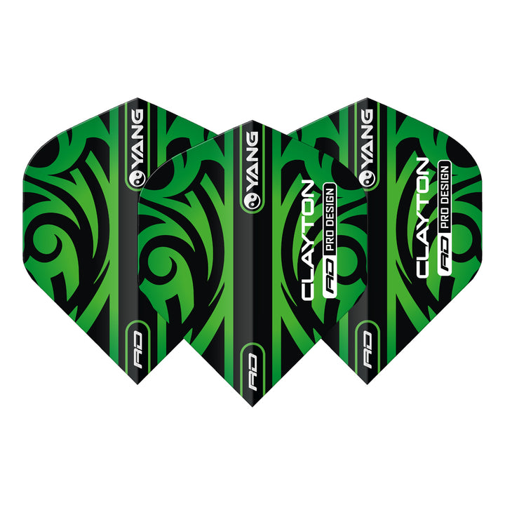 Jonny Clayton Red & Green Yin Yang Standard Dart Flights by Red Dragon