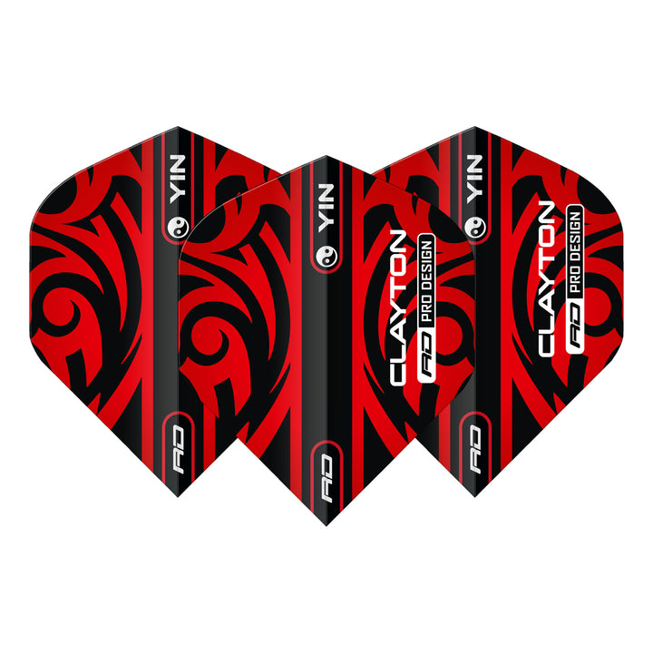 Jonny Clayton Red & Green Yin Yang Standard Dart Flights by Red Dragon