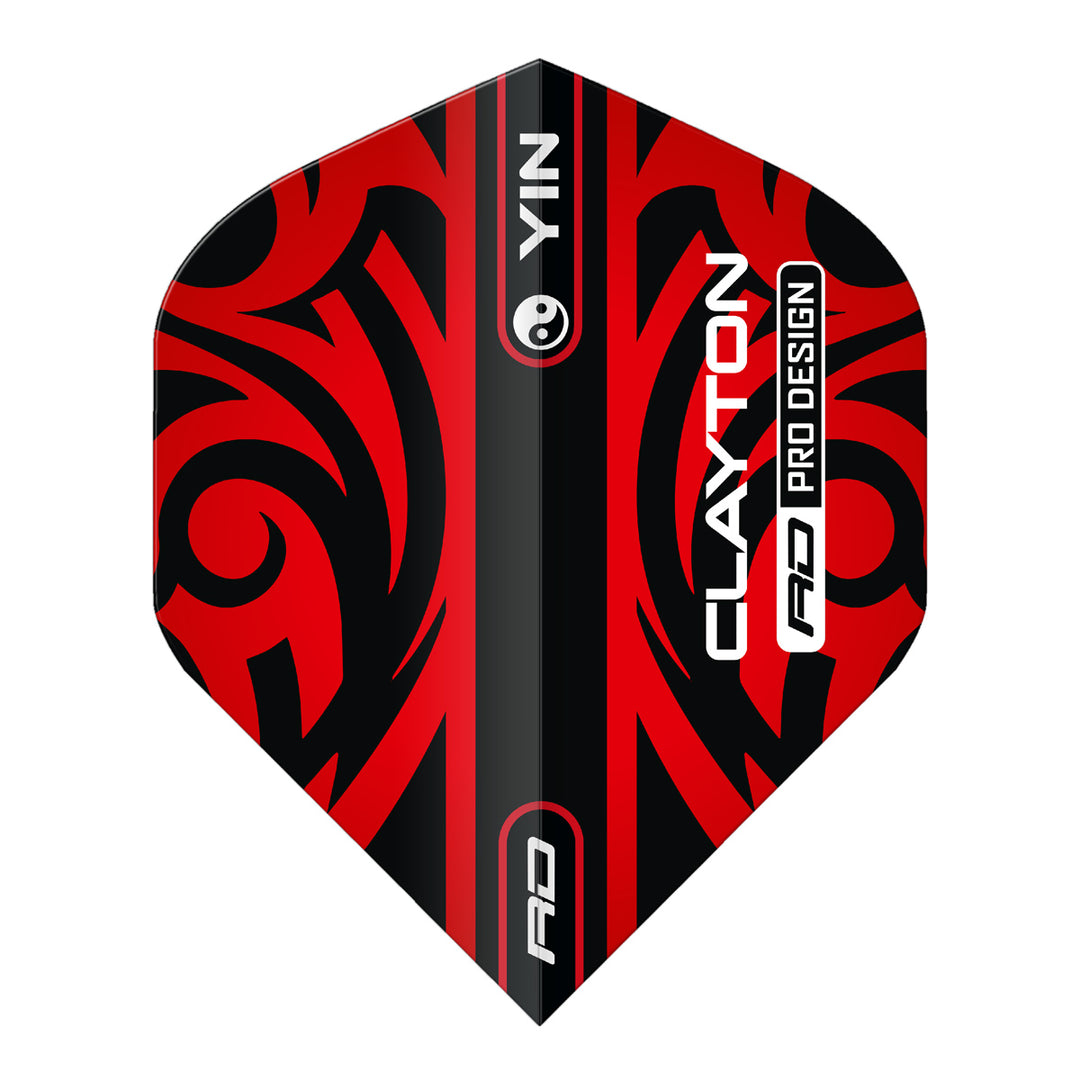 Jonny Clayton Red & Green Yin Yang Standard Dart Flights by Red Dragon