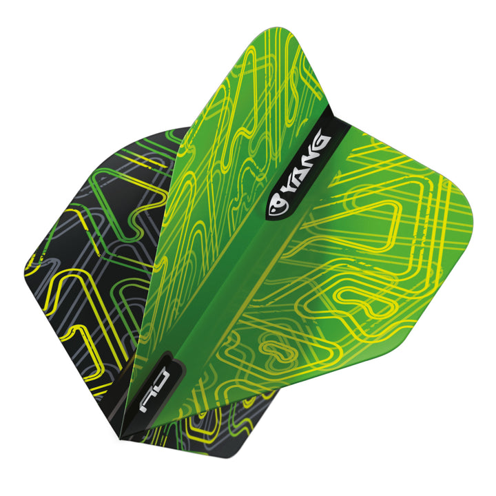 Yin Yang Green & Black Standard Dart Flights by Red Dragon