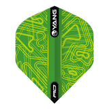 Yin Yang Green & Black Standard Dart Flights by Red Dragon