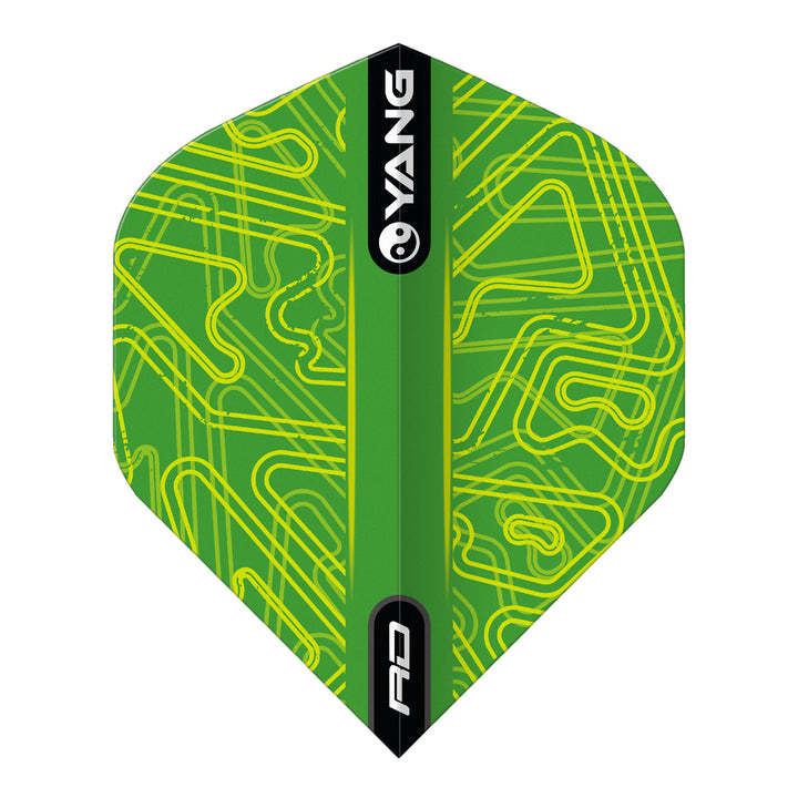 Yin Yang Green & Black Standard Dart Flights by Red Dragon