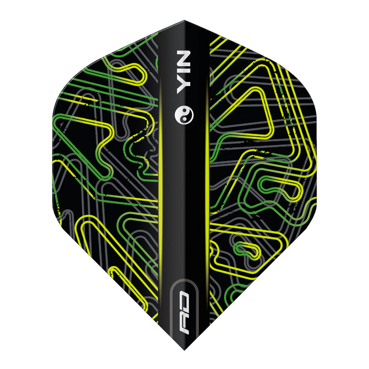 Yin Yang Green & Black Standard Dart Flights by Red Dragon