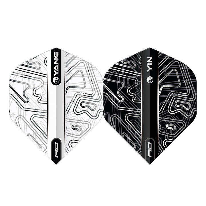 Yin Yang White & Black Standard Dart Flights by Red Dragon