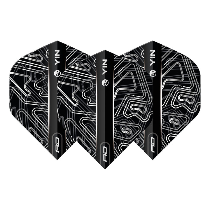 Yin Yang White & Black Standard Dart Flights by Red Dragon