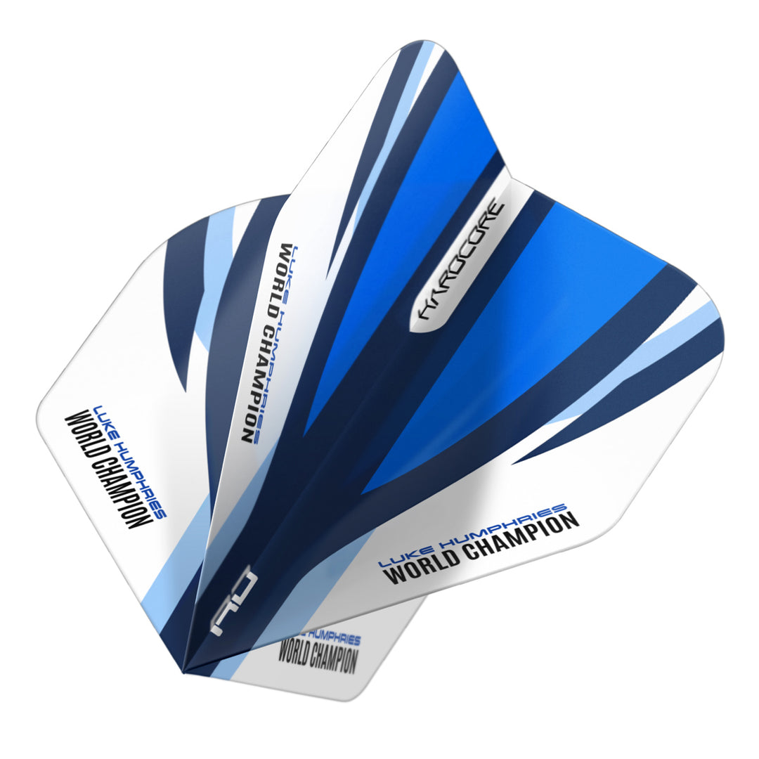 Luke Humphries Blue & White Hardcore Standard Dart Flights by Red Dragon