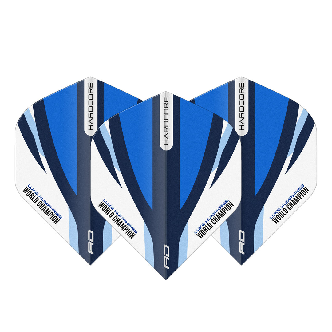 Luke Humphries Blue & White Hardcore Standard Dart Flights by Red Dragon