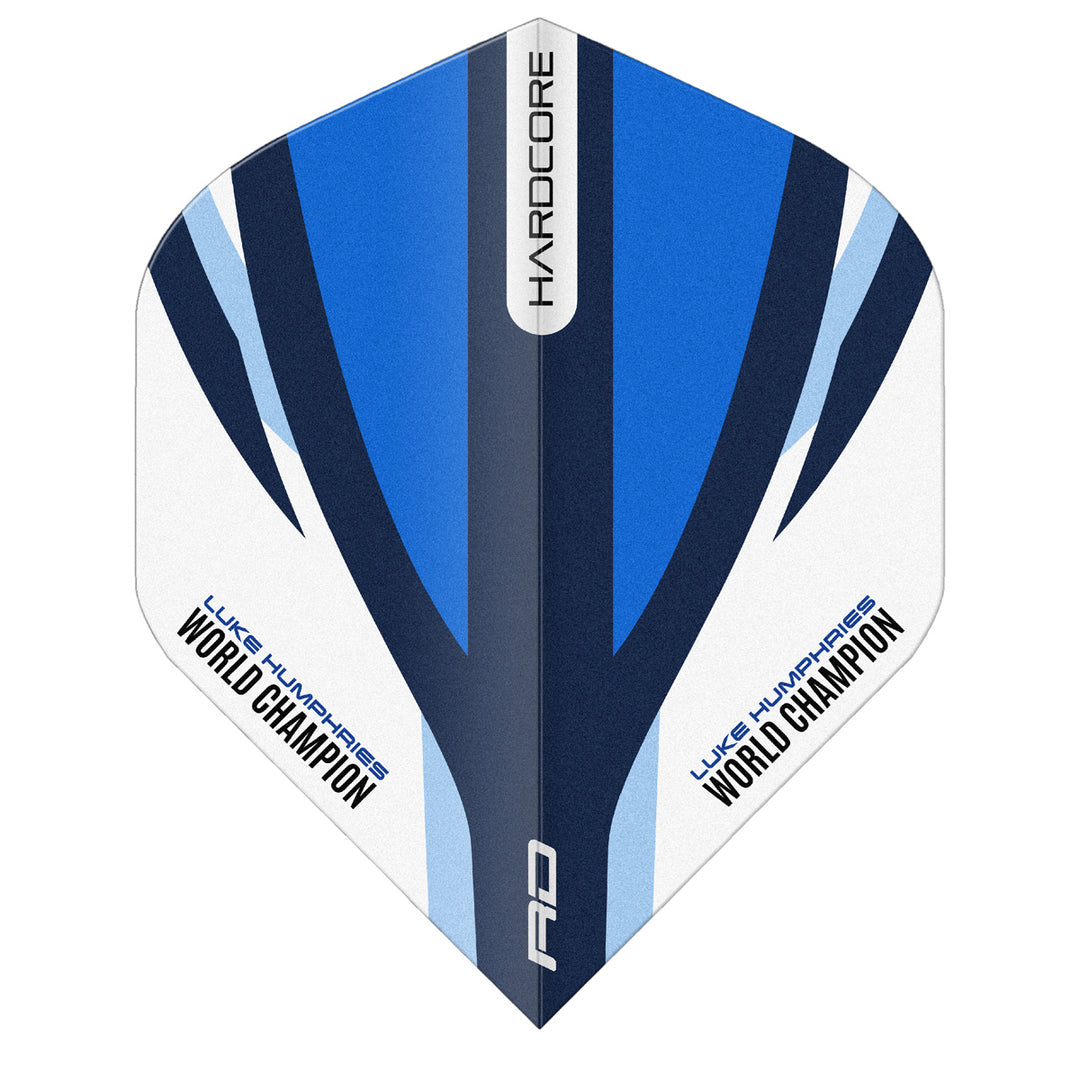 Luke Humphries Blue & White Hardcore Standard Dart Flights by Red Dragon