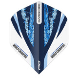 Luke Humphries White & Blue Hardcore Standard Dart Flights by Red Dragon