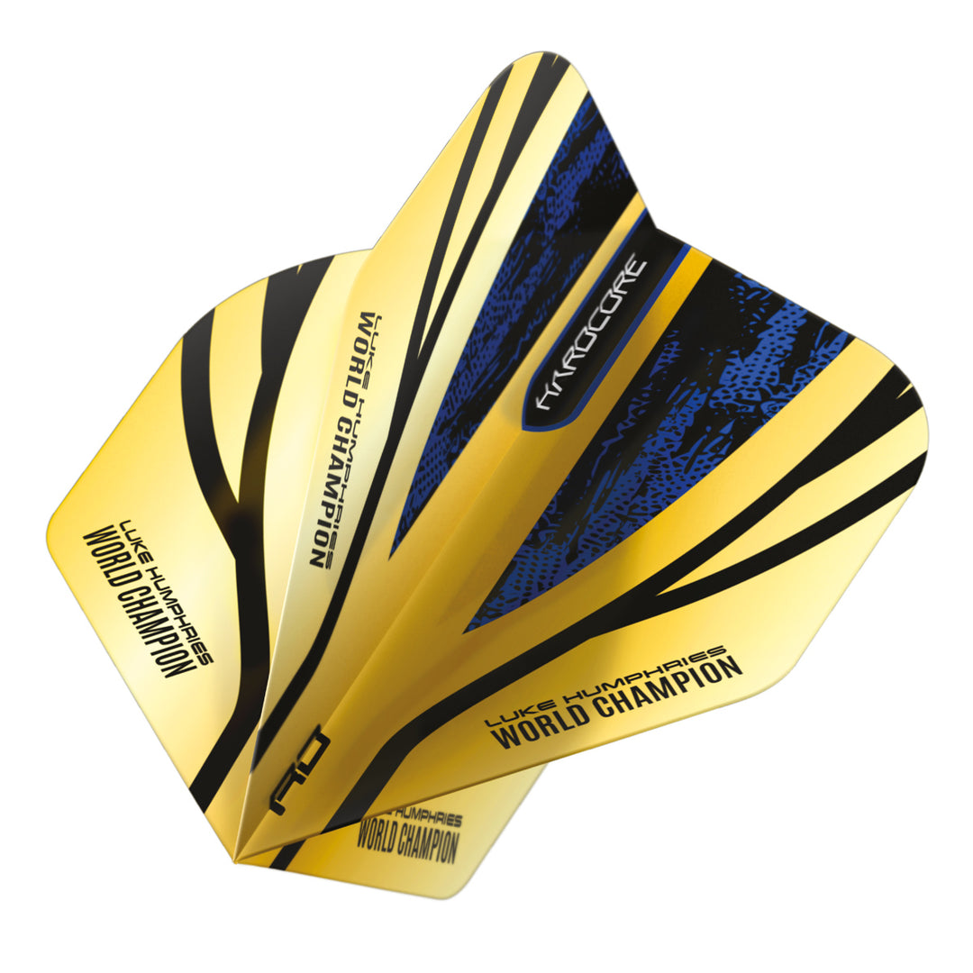 Luke Humphries Gold Hardcore Premium Standard Dart Flights by Red Dragon