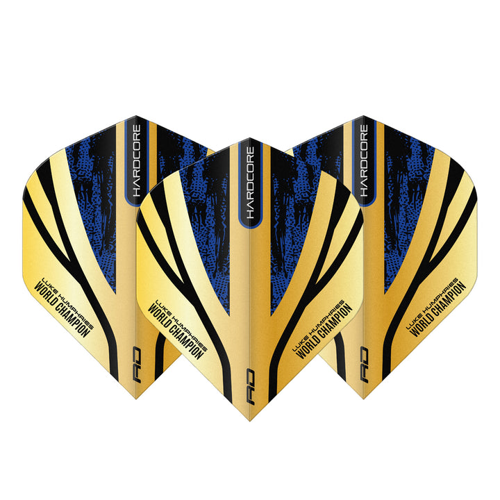 Luke Humphries Gold Hardcore Premium Standard Dart Flights by Red Dragon