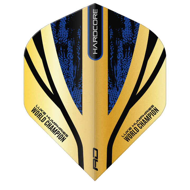 Luke Humphries Gold Hardcore Premium Standard Dart Flights by Red Dragon