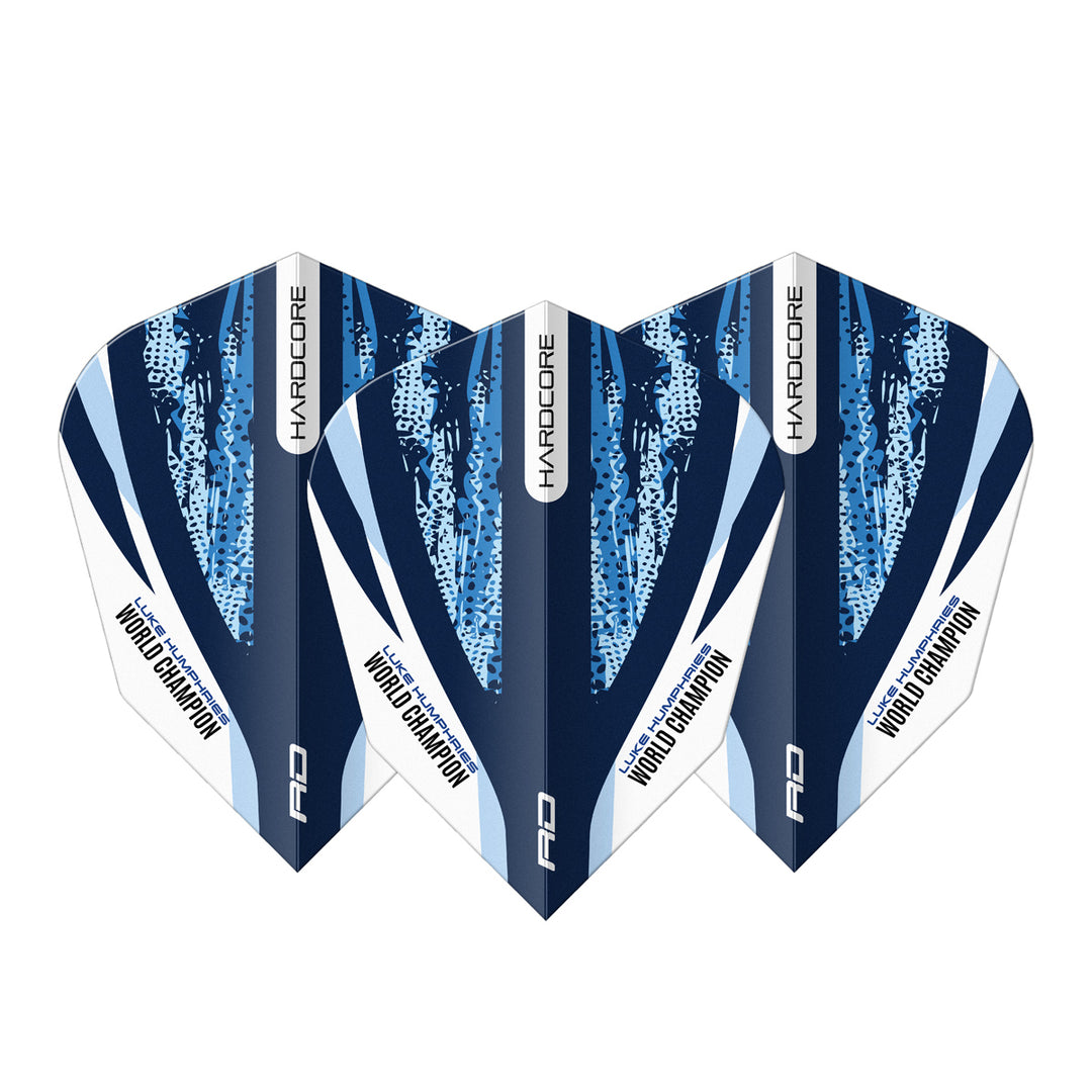 Luke Humphries World Champion Blue & White V-Standard Dart Flights by Red Dragon