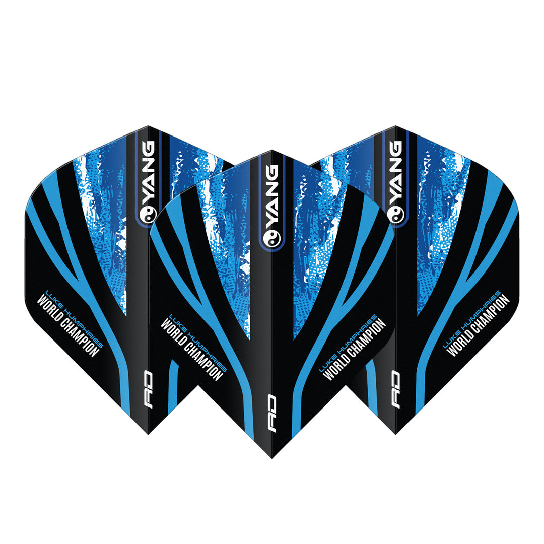 Luke Humphries World Champion Blue & Gold Yin Yang Dart Flights by Red Dragon