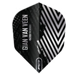 Gian van Veen Black & Silver No6 Dart Flights by Red Dragon
