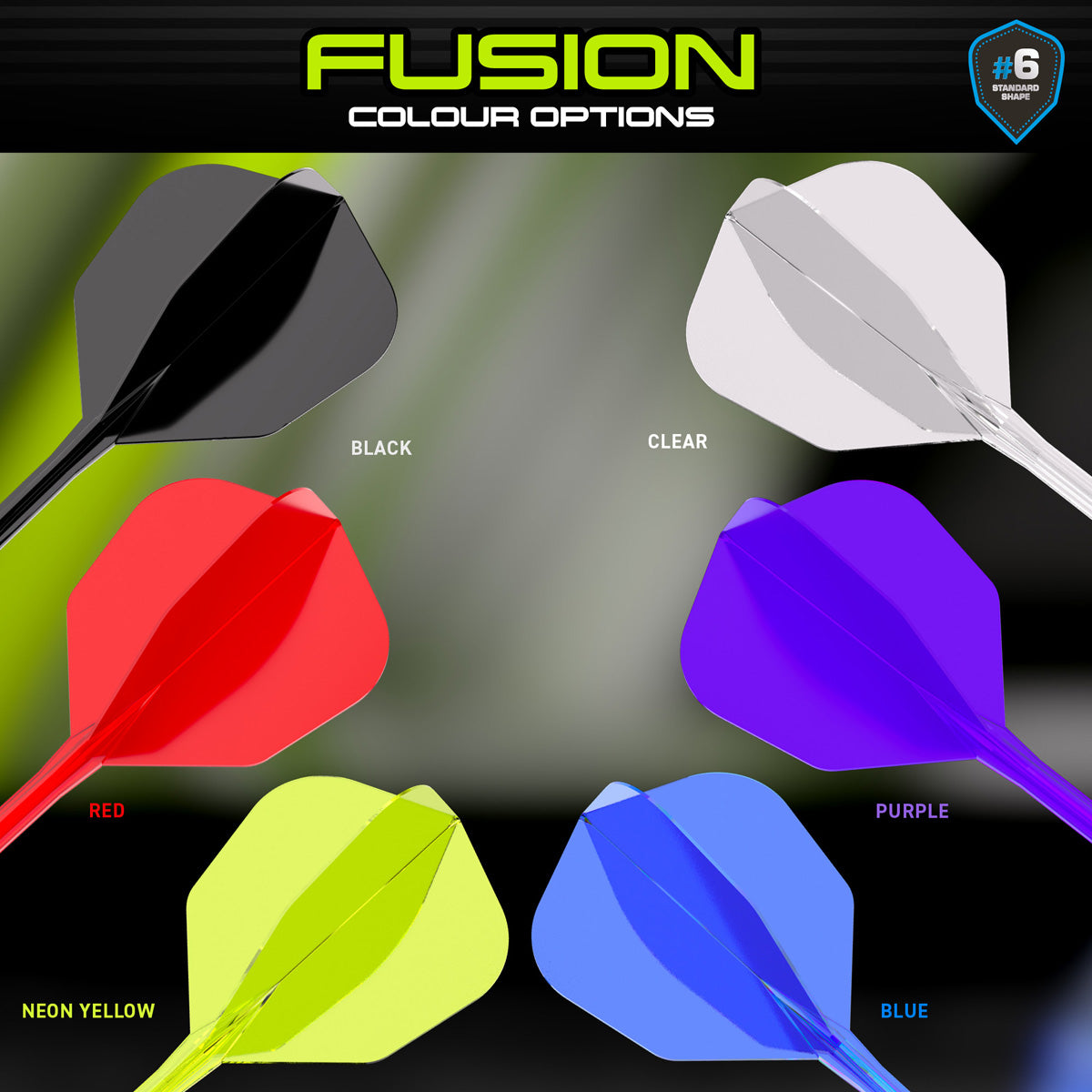 Winmau Fusion Integrated Flight & Shaft Red No6