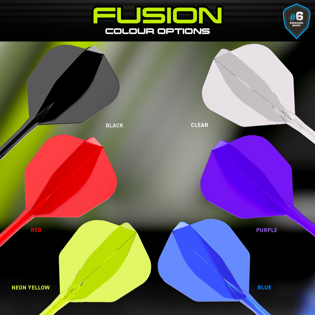 Winmau Fusion Integrated Flight & Shaft Red No6