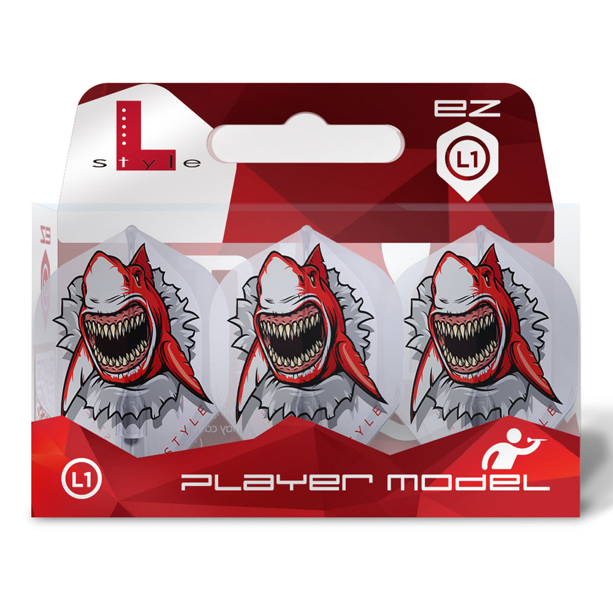 L-Style Florian Hempel EZ Dart Flights Clear White L1 Standard