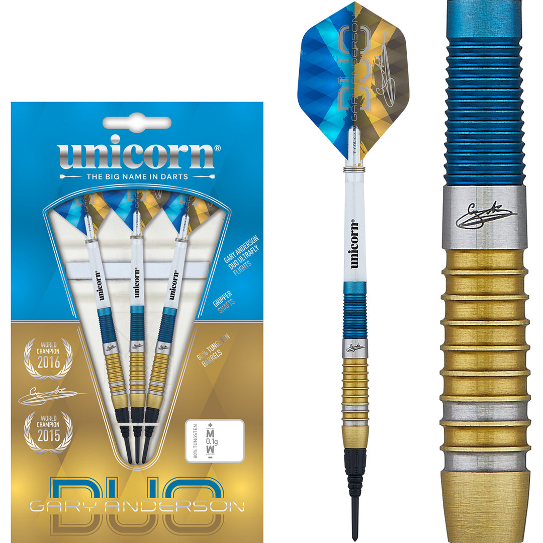 Gary Anderson Duo 90% Tungsten Soft Tip Darts by Unicorn