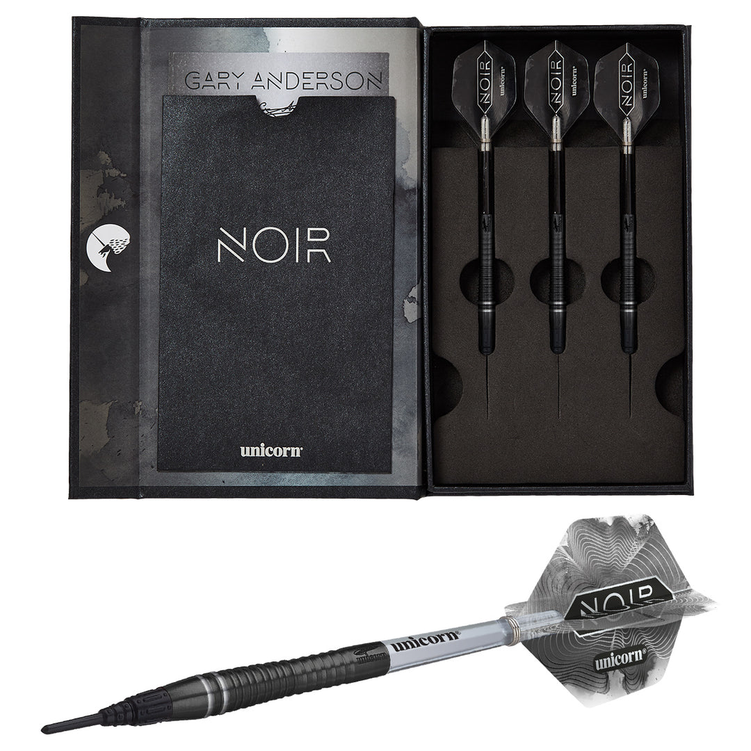 Gary Anderson Noir Phase 6 90% Tungsten Soft Tip Darts by Unicorn