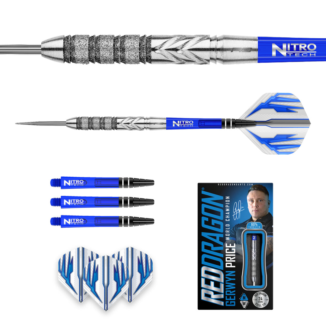 Gerwyn Price Element 90% Tungsten Steel Tip Darts by Red Dragon