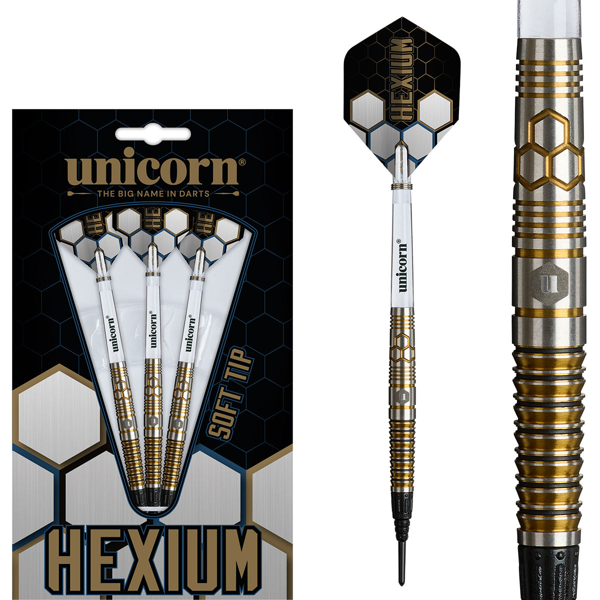 Unicorn Hexium 3 90% Tungsten Soft Tip Darts