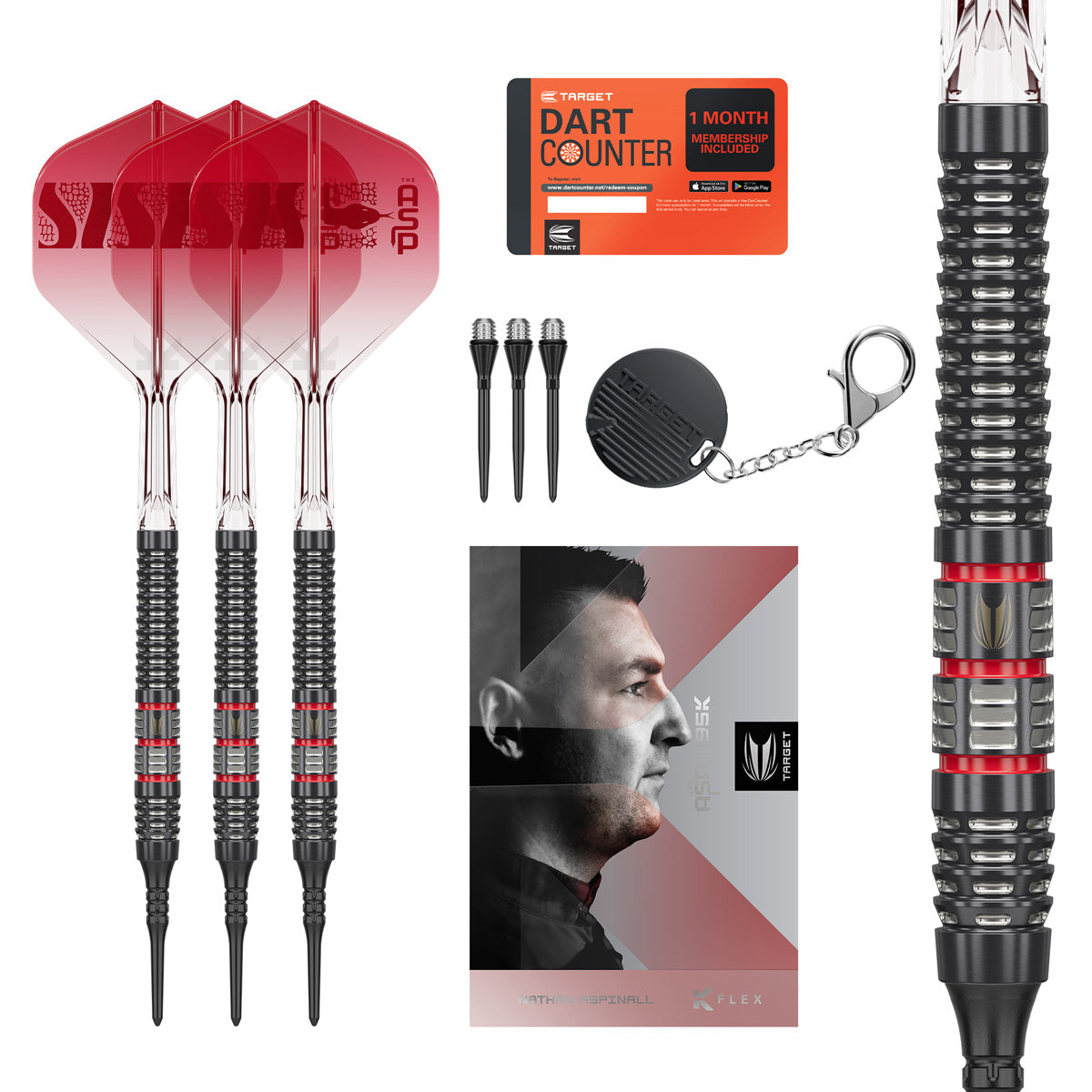 Target Nathan Aspinall Asp 95K 95% Tungsten SP Soft Tip Darts