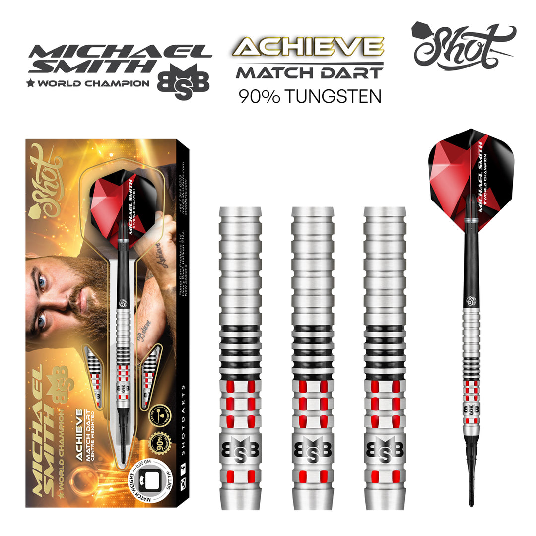 Michael Smith Achieve 90% Tungsten Soft Tip Darts by Shot