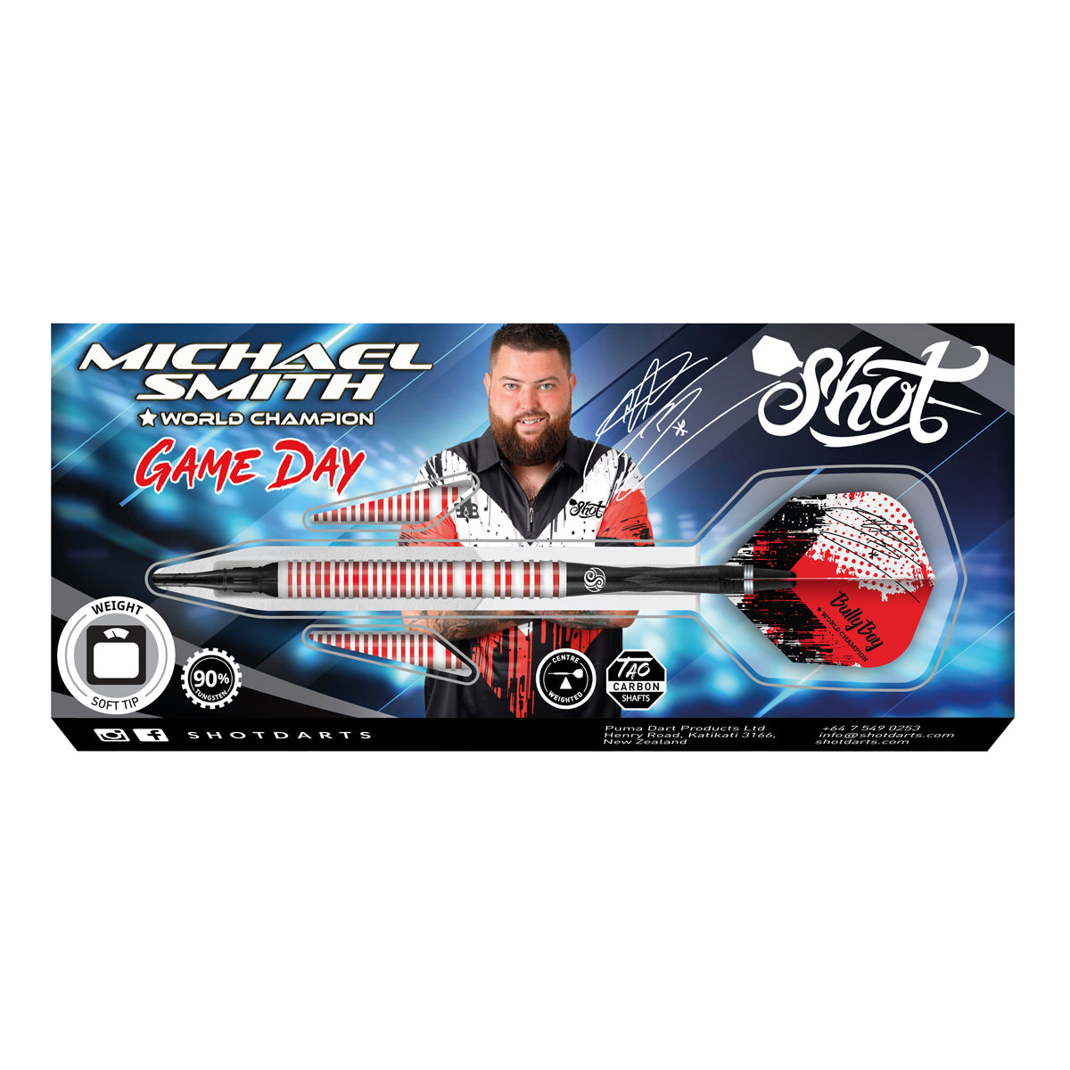 Michael Smith Game Day 90% Tungsten Soft Tip Darts by Shot