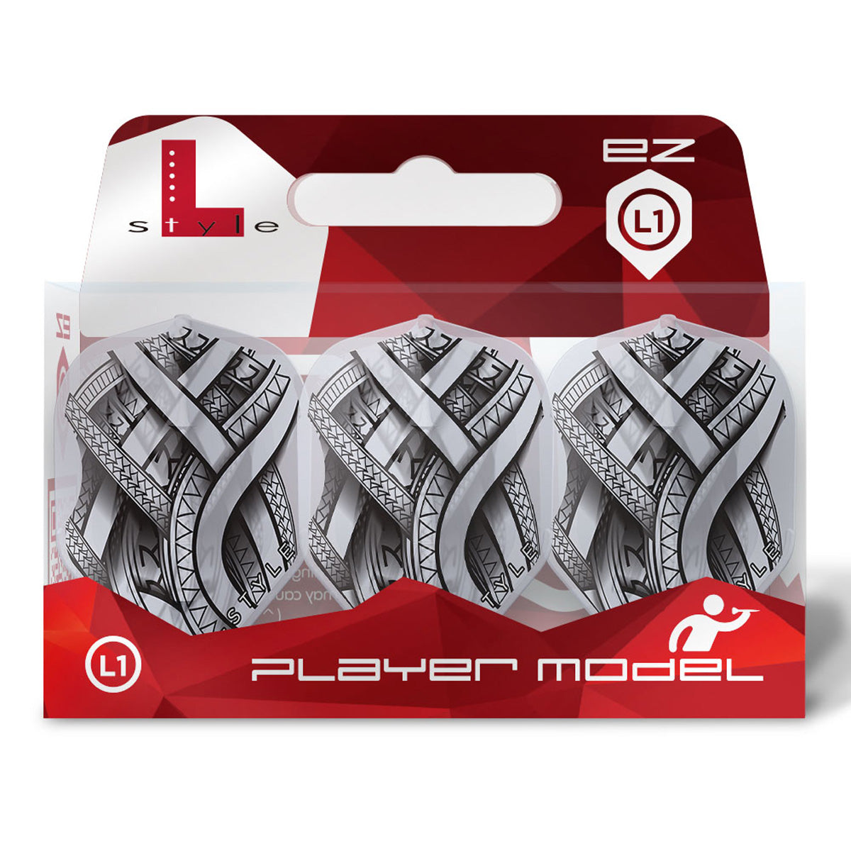 L-Style Mike De Decker Type A EZ Dart Flights Clear White L1 Standard