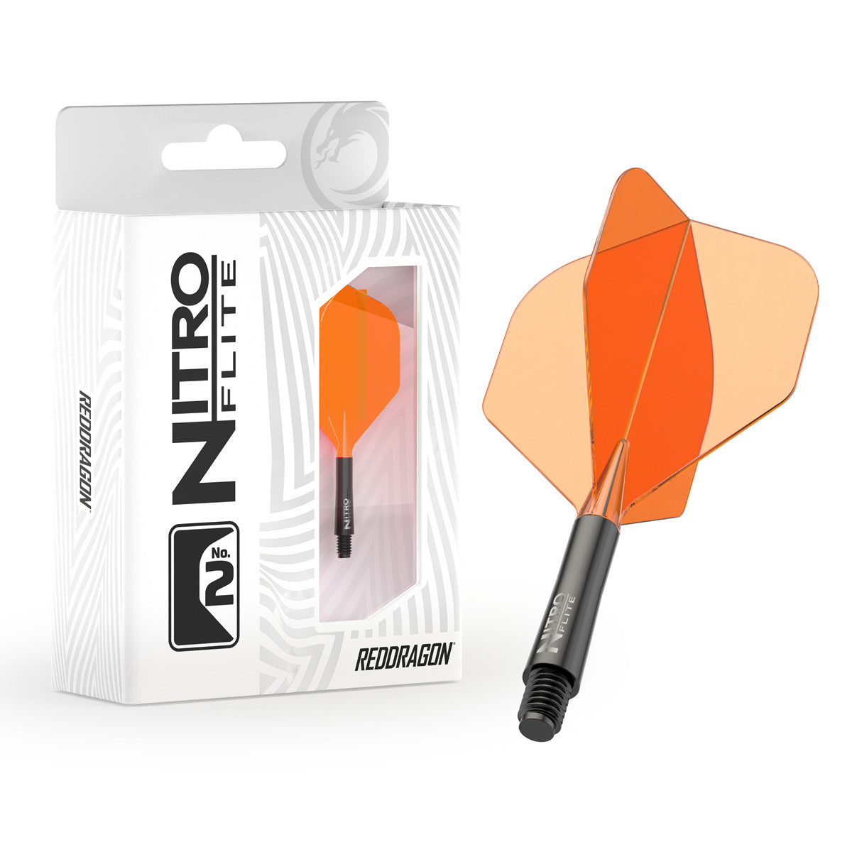 Red Dragon Nitro Flite Integrated Flight & Shaft Orange & Black