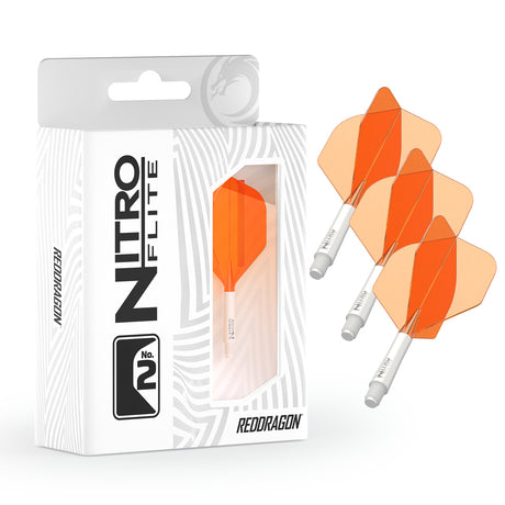 Red Dragon Nitro Flite Integrated Flight & Shaft Orange & White