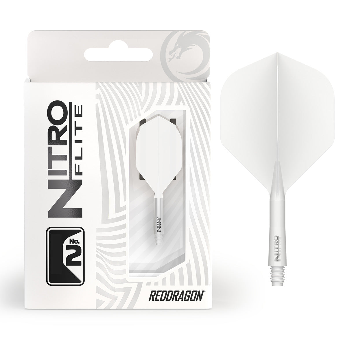 Red Dragon Nitro Flite Integrated Flight & Shaft White