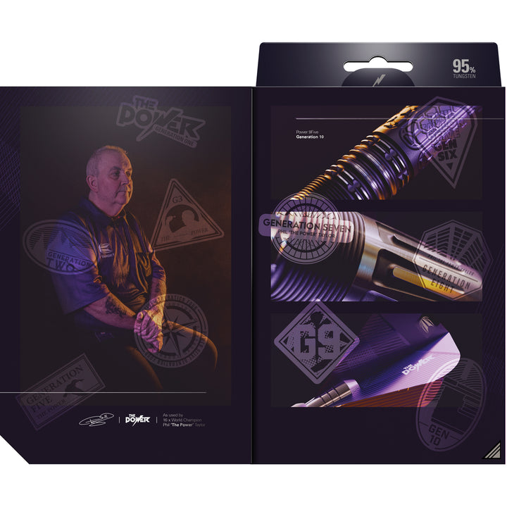 Phil Taylor Power 9five G10 95% Tungsten Soft Tip Darts by Target