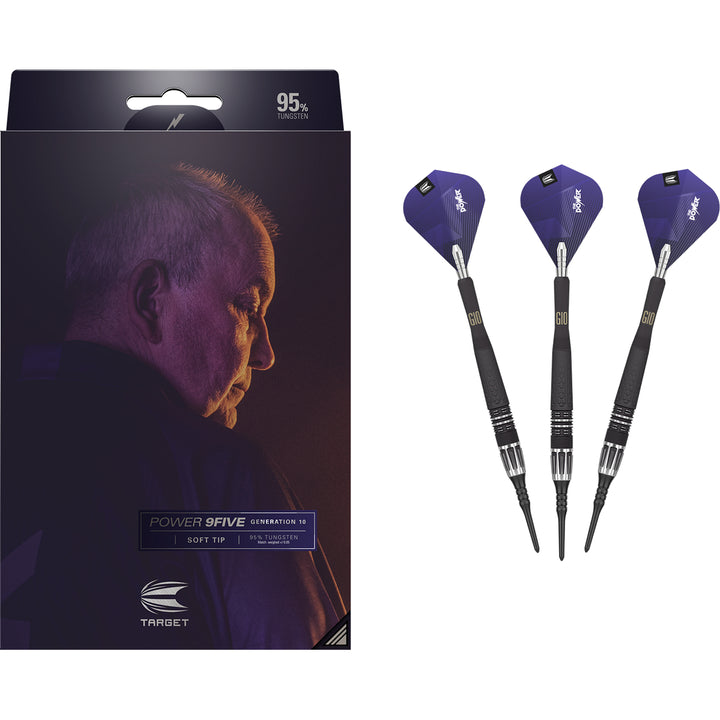 Phil Taylor Power 9five G10 95% Tungsten Soft Tip Darts by Target