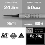 Target Cryo 11 90% Tungsten Soft Tip Darts