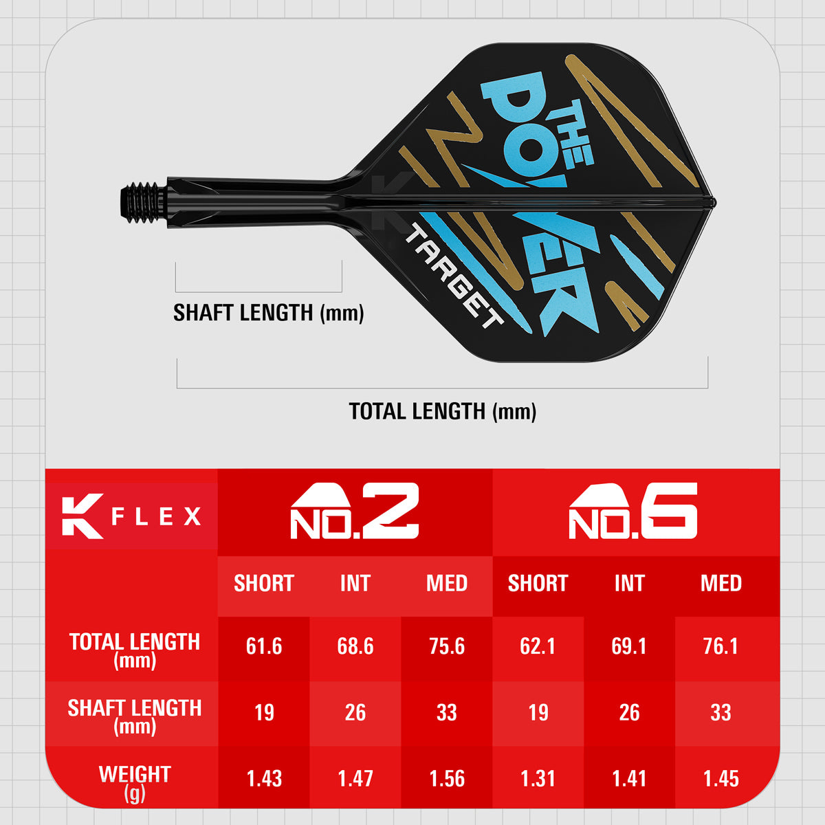 Phil Taylor No2 K-Flex One Piece Dart Flights by Target