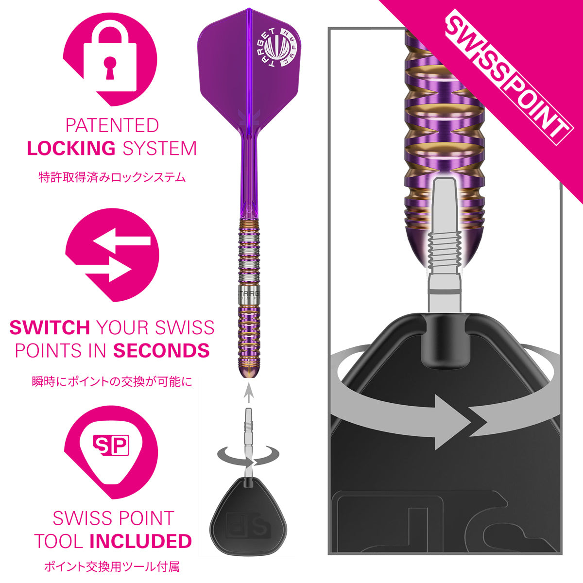 Target Japan Endeavour G2 90% Tungsten SP Steel Tip Darts – Double