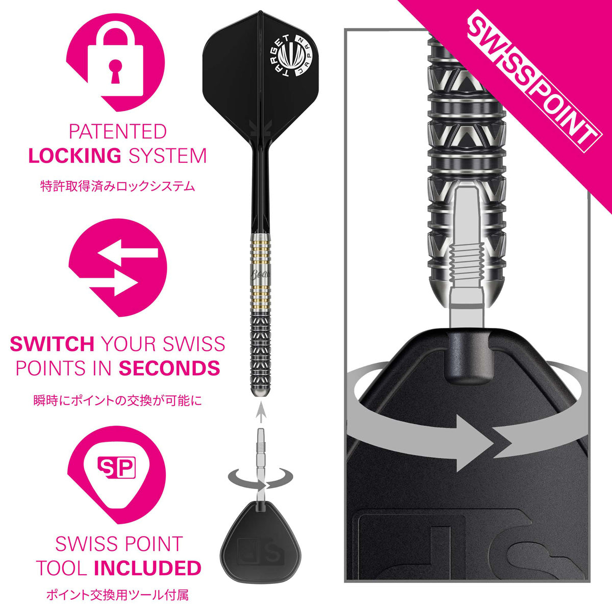 Target Japan Beau Greaves Japan Edition 90% Tungsten SP Steel Tip