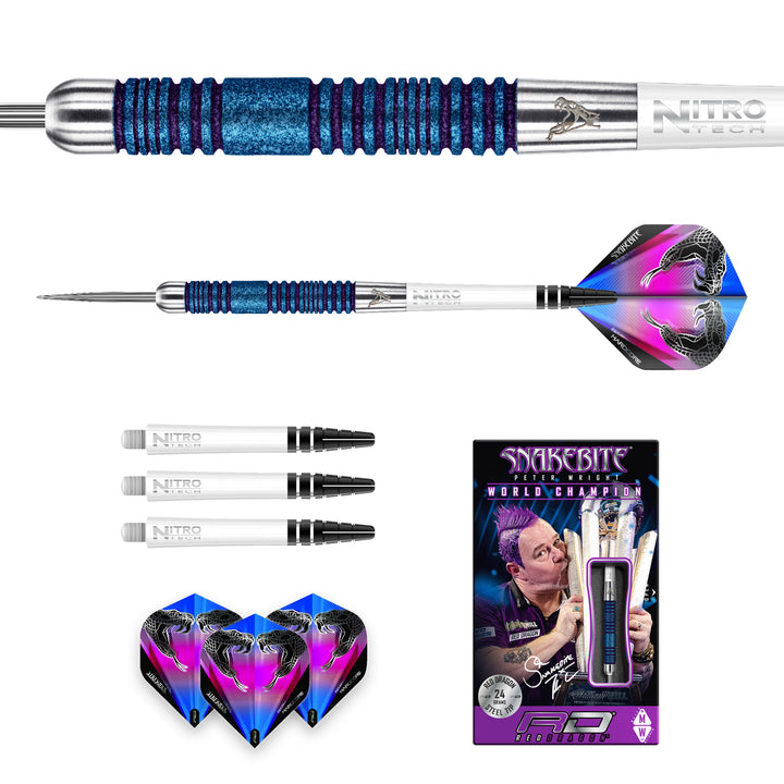 Peter Wright Euro 11 Element Blue Edition 90% Tungsten Steel Tip Darts by Red Dragon
