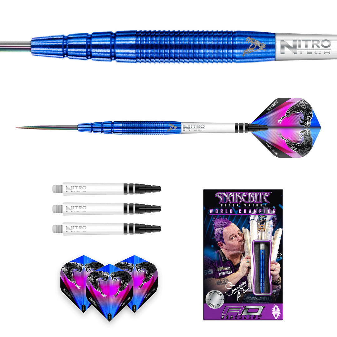 Peter Wright PL15 Blue 90% Tungsten Steel Tip Darts by Red Dragon